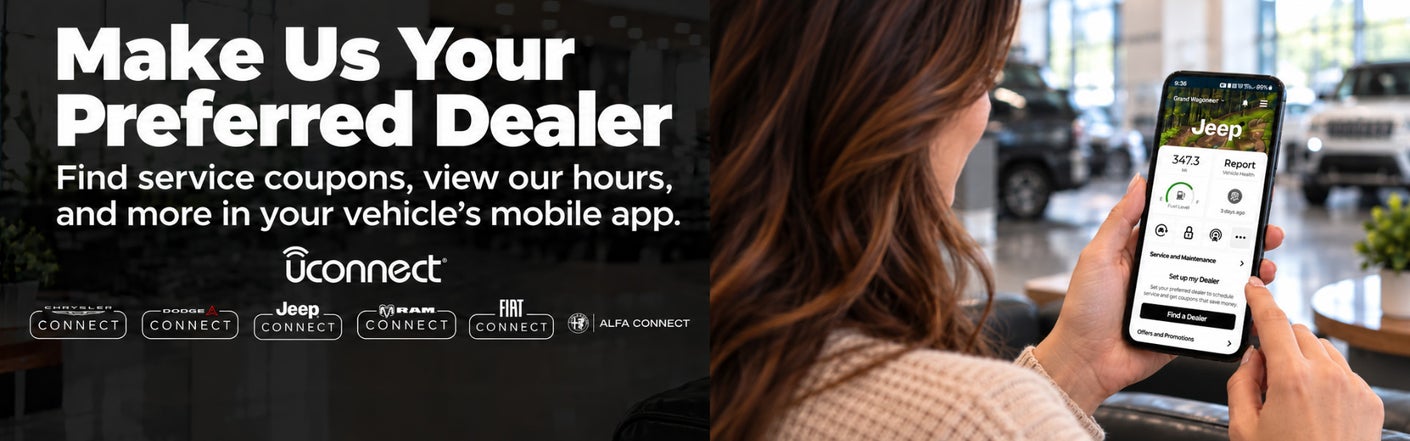 uconnect® make us your preferred dealer | Meadows Chrysler Dodge Jeep Ram in Melbourne AR